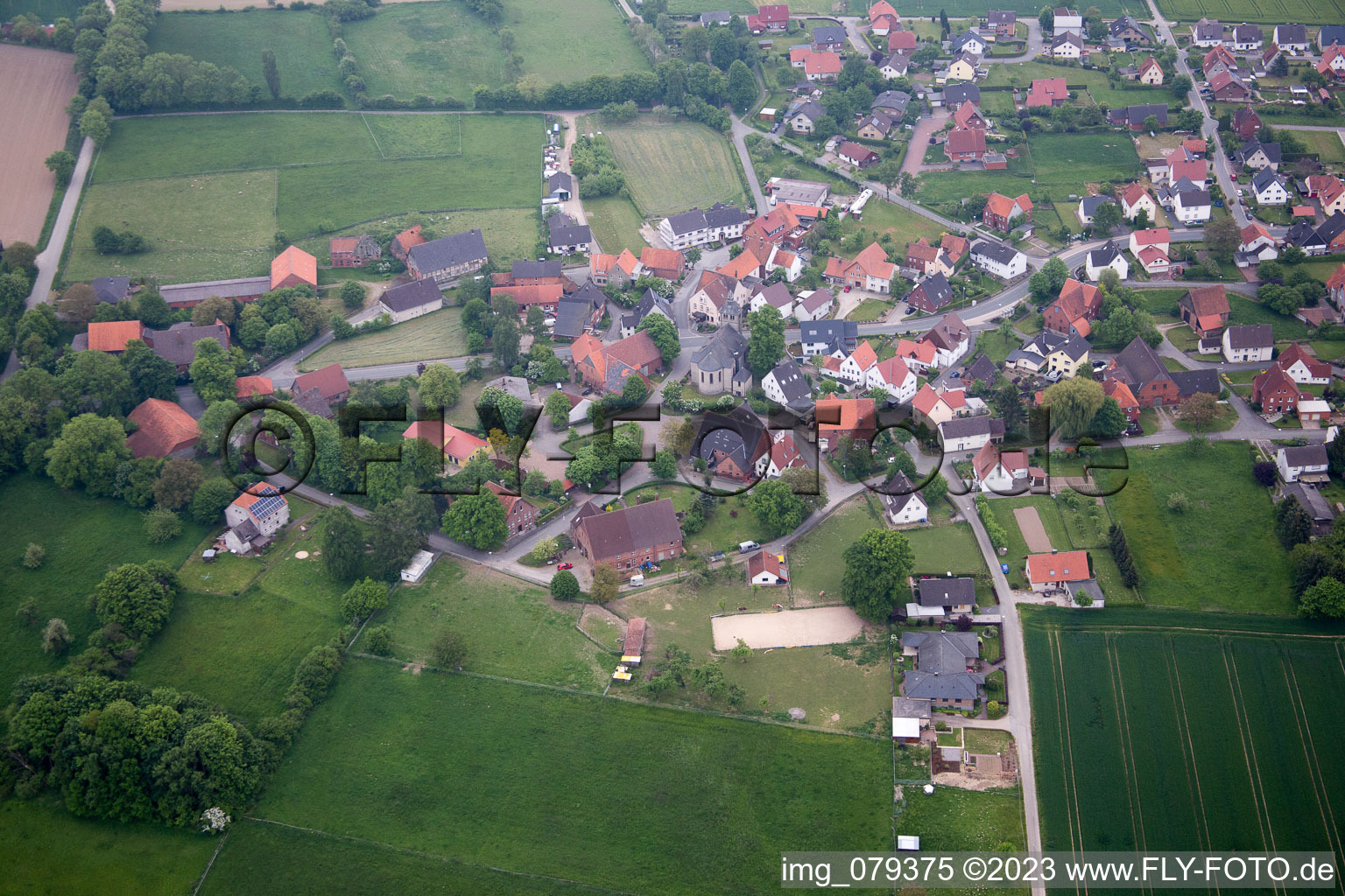 Oblique view of Rolfzen in the state North Rhine-Westphalia, Germany