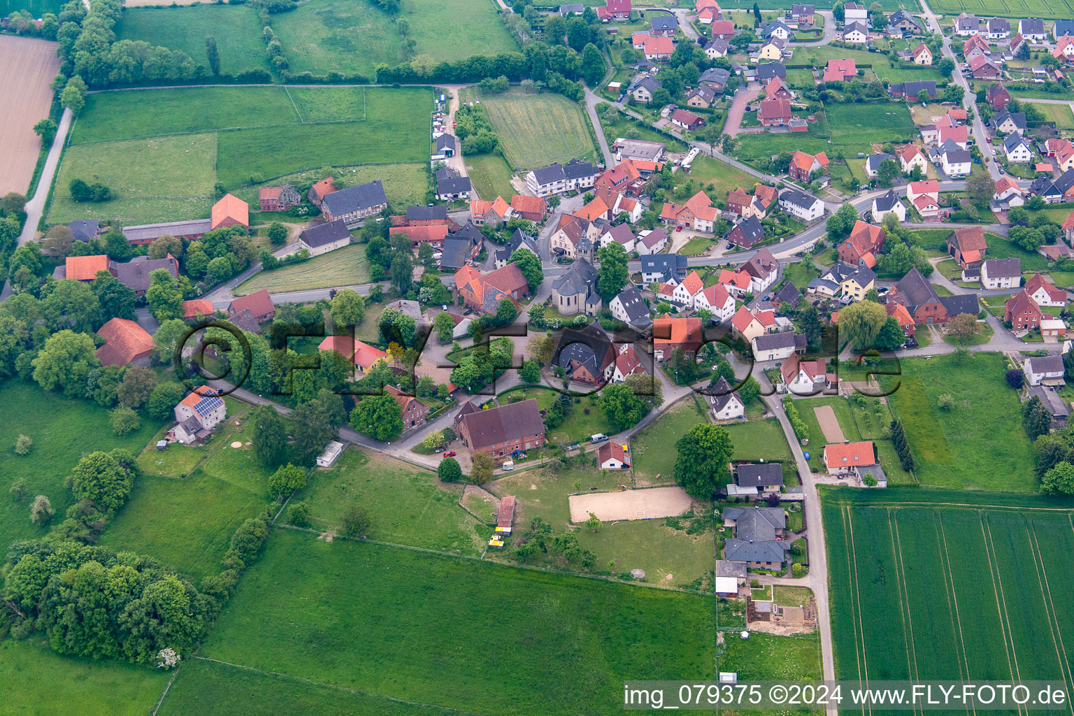 Aerial view of District Rolfzen in Steinheim in the state North Rhine-Westphalia, Germany