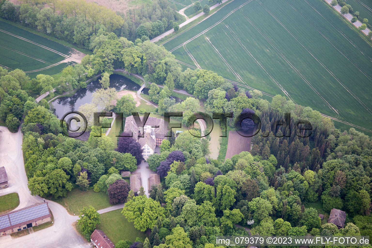 Aerial view of Sommersell in the state North Rhine-Westphalia, Germany