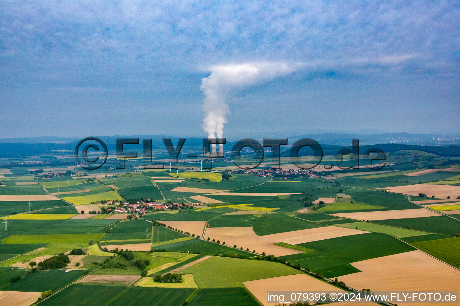 Nuclear power plant Grohnde from the east in the district Grohnde in Emmerthal in the state Lower Saxony, Germany