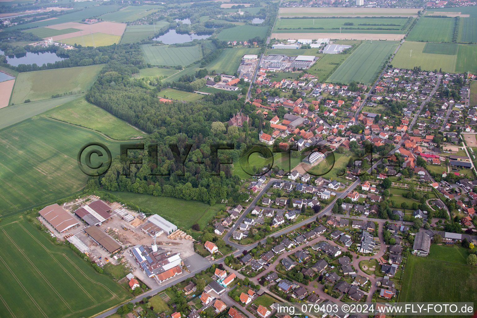 Aerial view of District Hastenbeck in Hameln in the state Lower Saxony, Germany