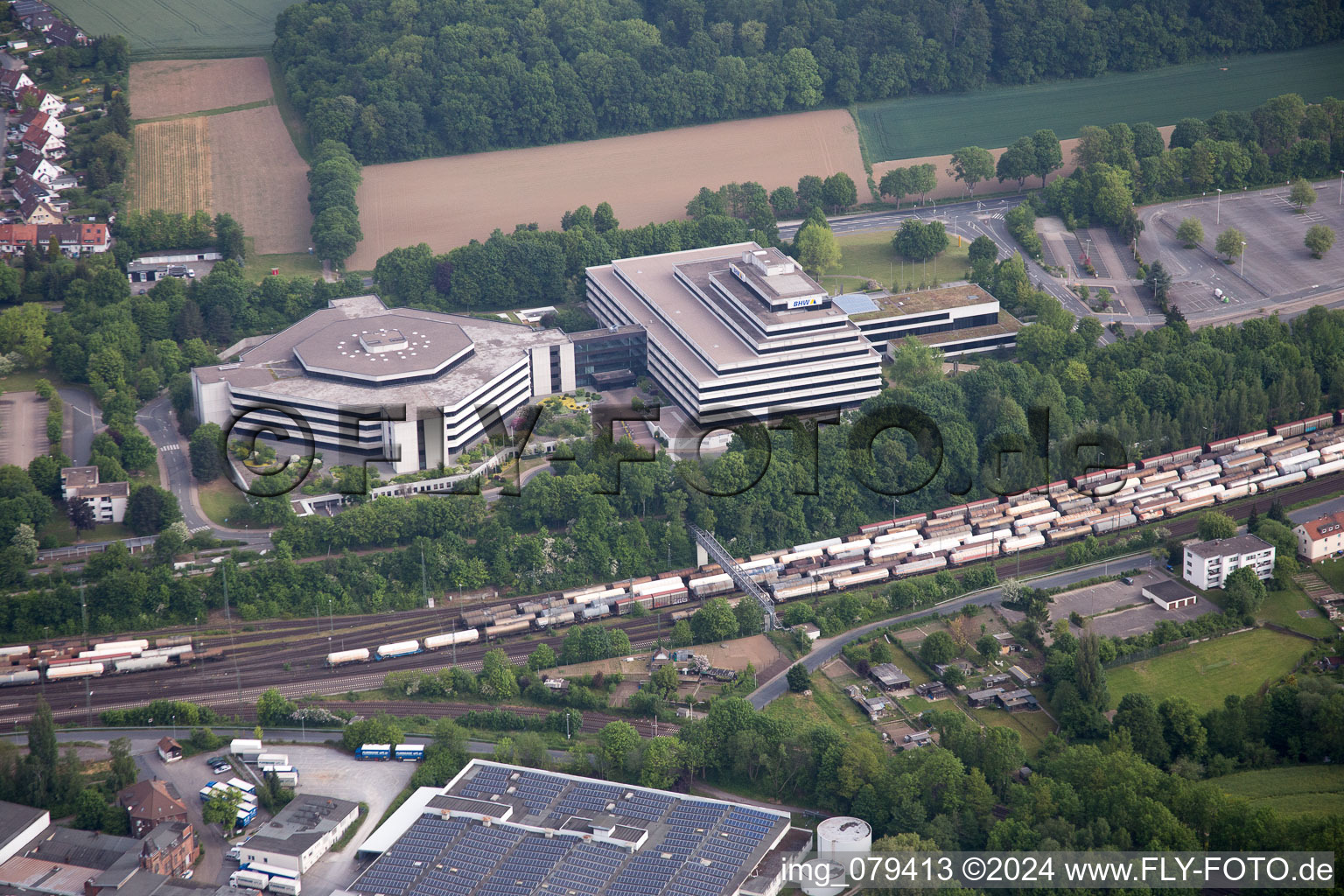 Banking administration building of the financial services company BHW Bausparkasse in the district Rohrsen in Hameln in the state Lower Saxony, Germany