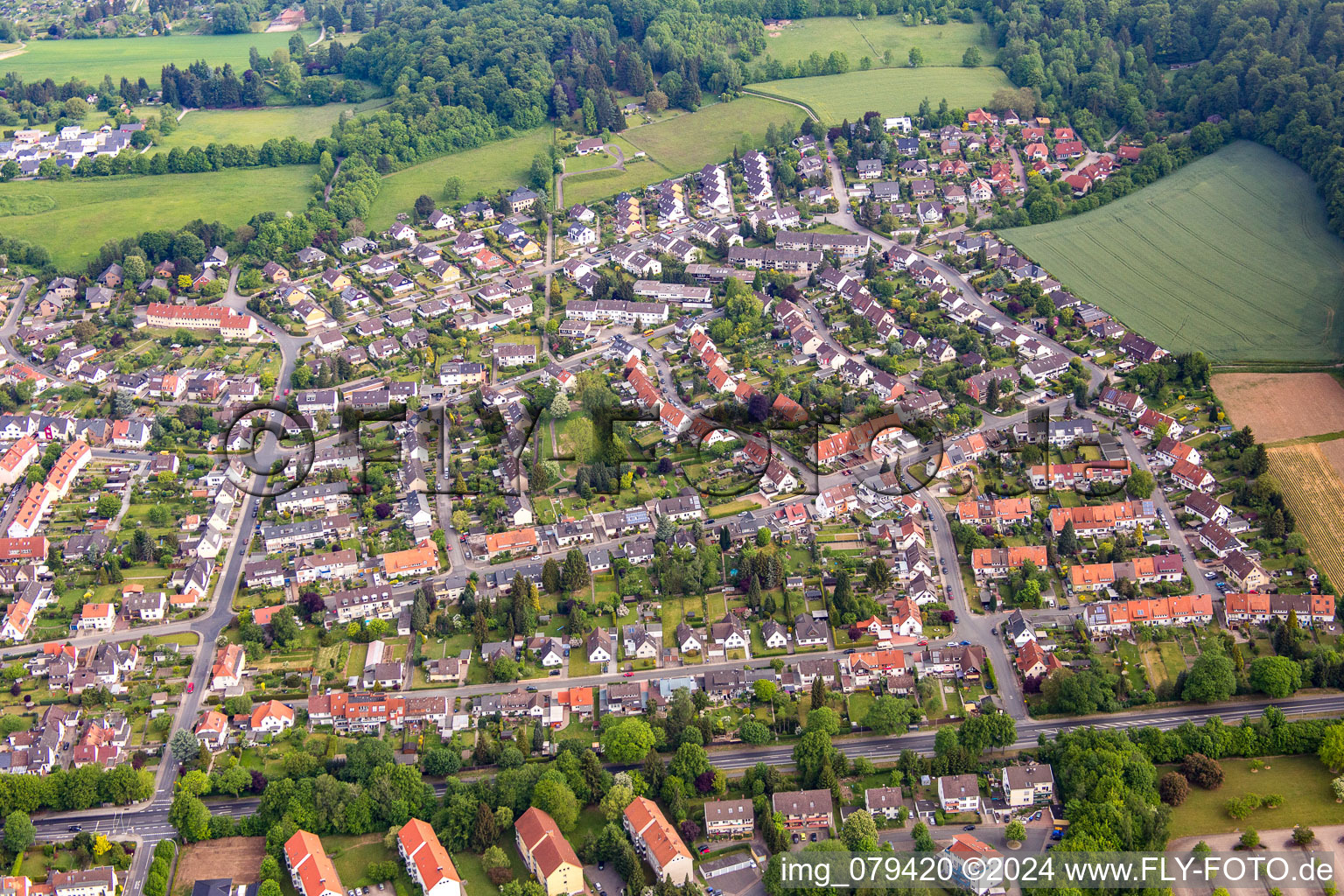 Aerial view of Hameln in the state Lower Saxony, Germany