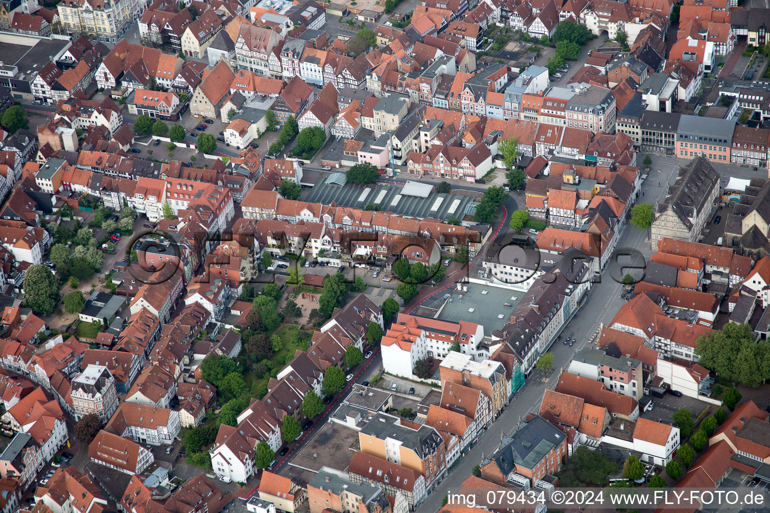 Bird's eye view of Hameln in the state Lower Saxony, Germany