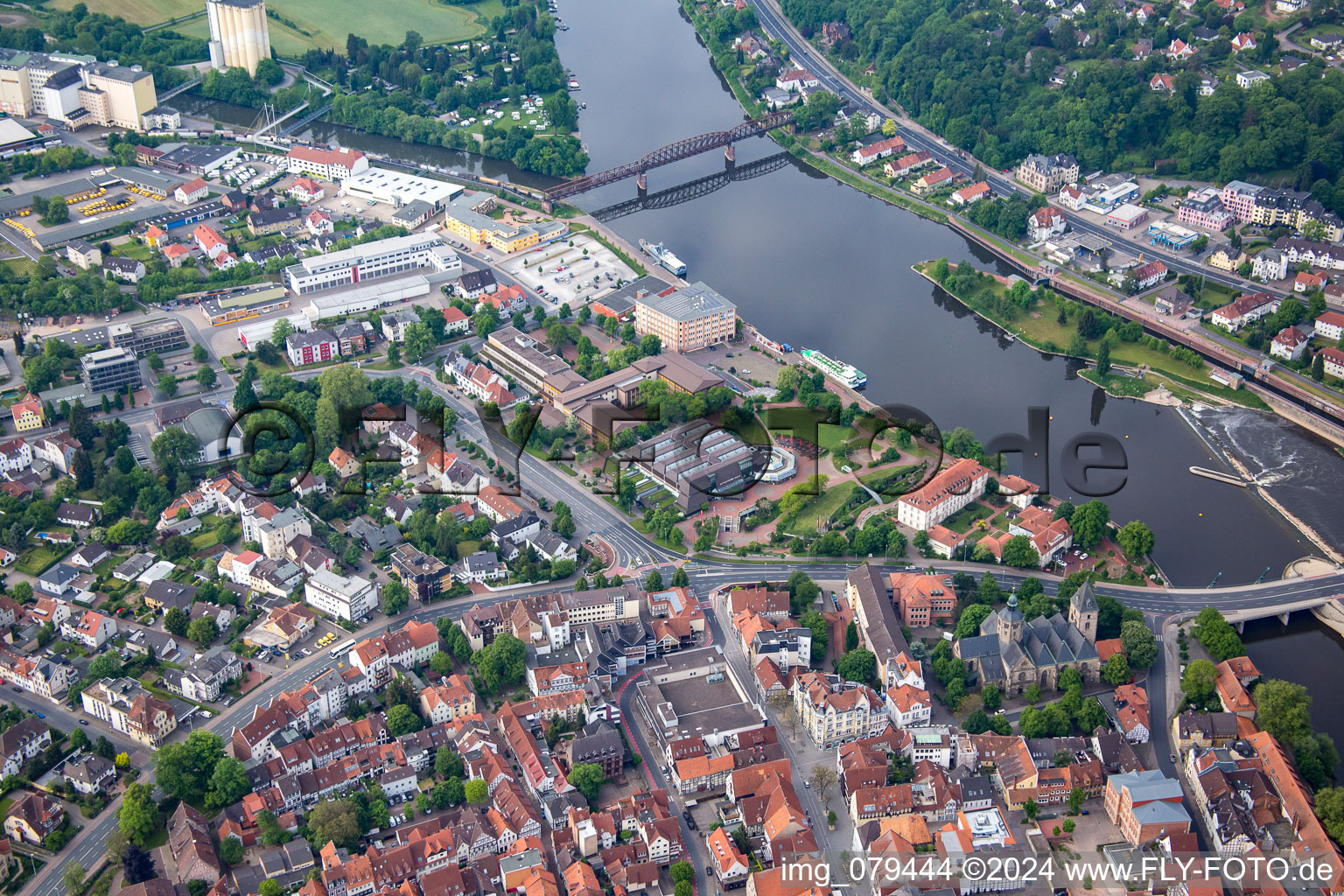 Aerial photograpy of Hameln in the state Lower Saxony, Germany