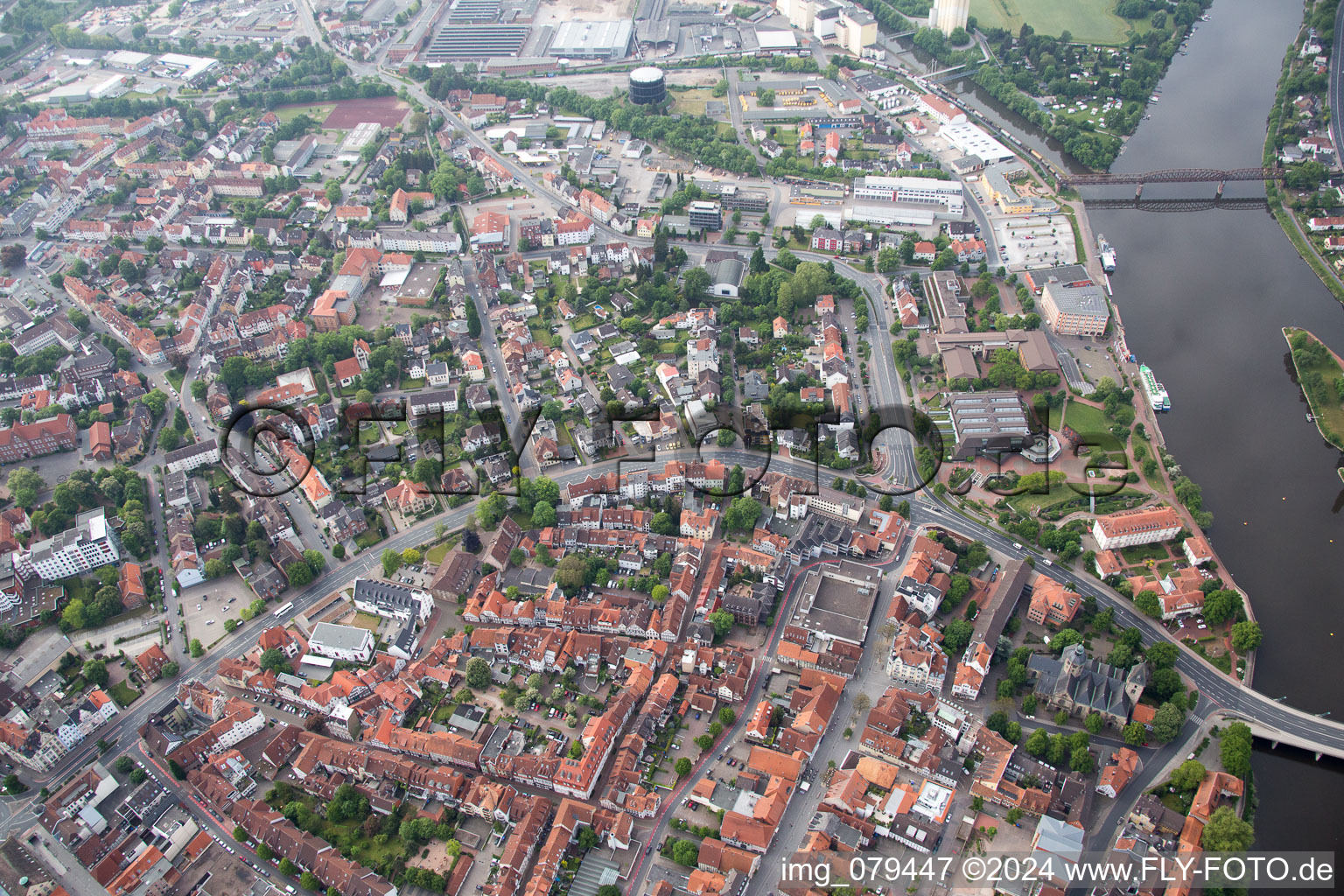 Hameln in the state Lower Saxony, Germany out of the air