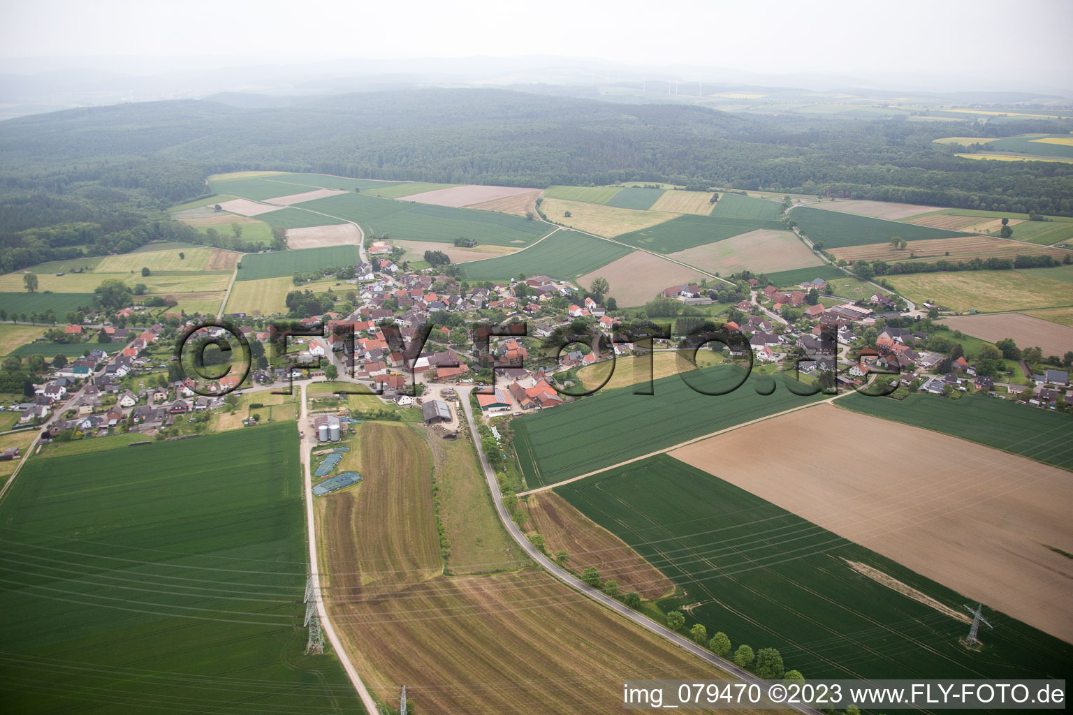 Aerial view of Lüntorf in the state Lower Saxony, Germany