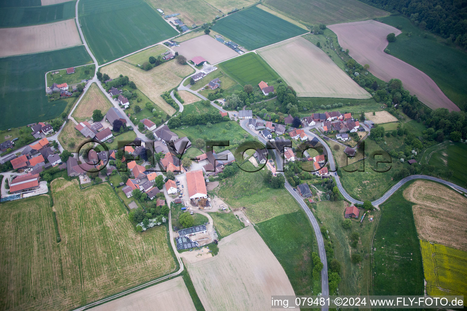 Aerial view of Meiborssen in the state Lower Saxony, Germany