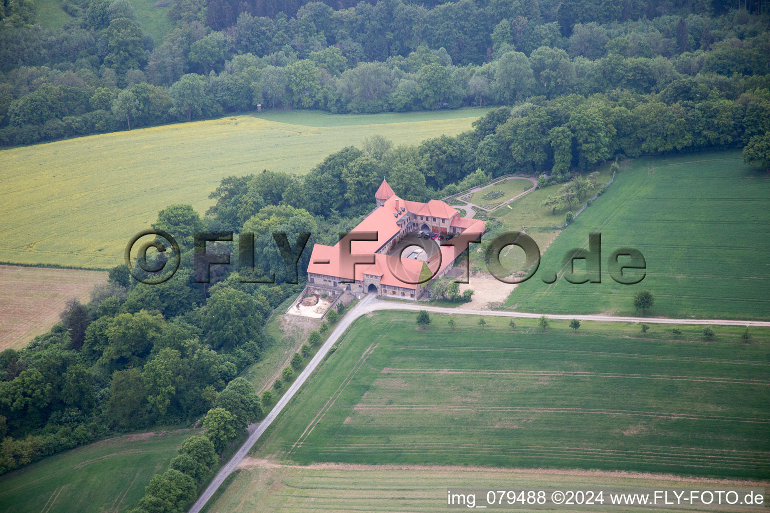 Meiborssen in the state Lower Saxony, Germany from above