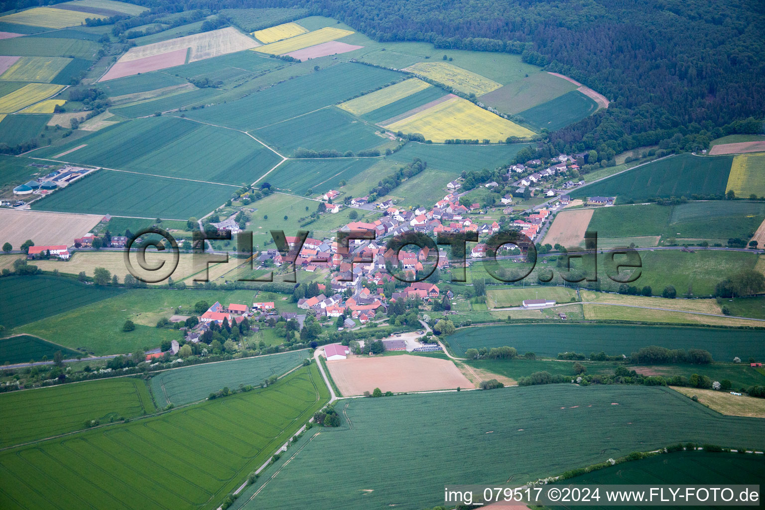 Aerial photograpy of Ahlbershausen in the state Lower Saxony, Germany