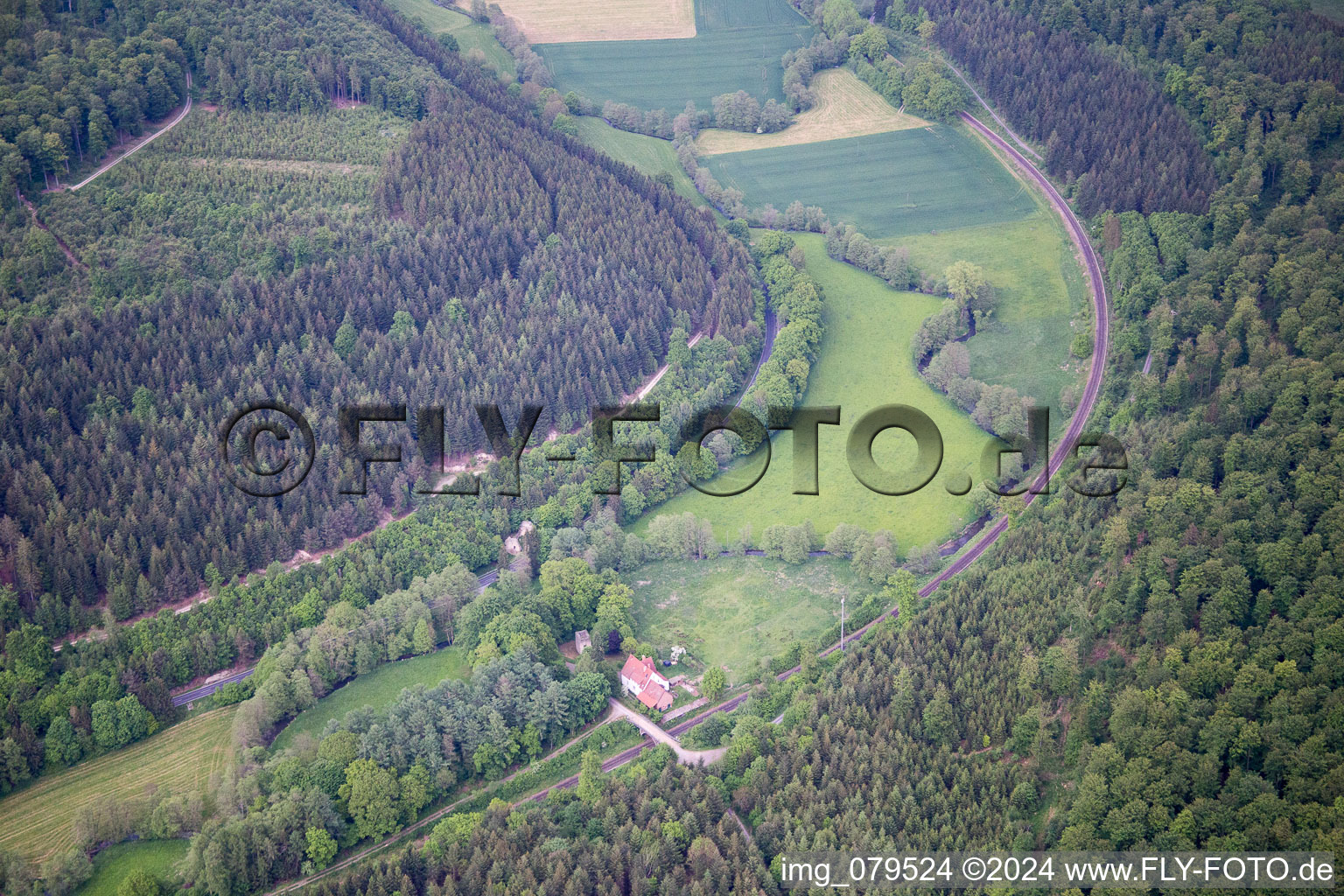 Aerial view of Eberhausen in the state Lower Saxony, Germany