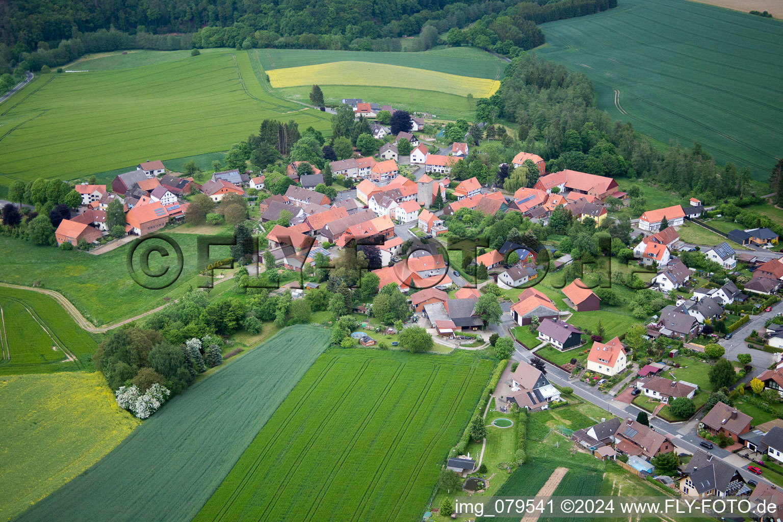 Eberhausen in the state Lower Saxony, Germany from the plane