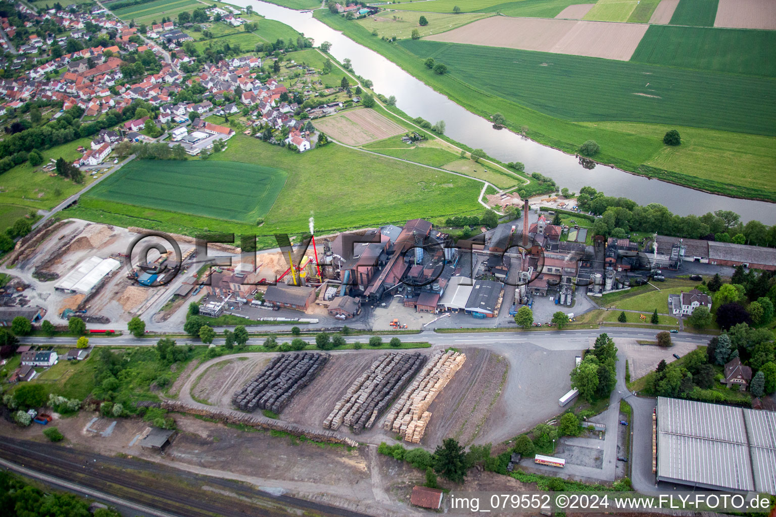 Technical facilities of ProFagus limted producing Buchen Grill char coal in the district Lippoldsberg in Bodenfelde in the state Lower Saxony