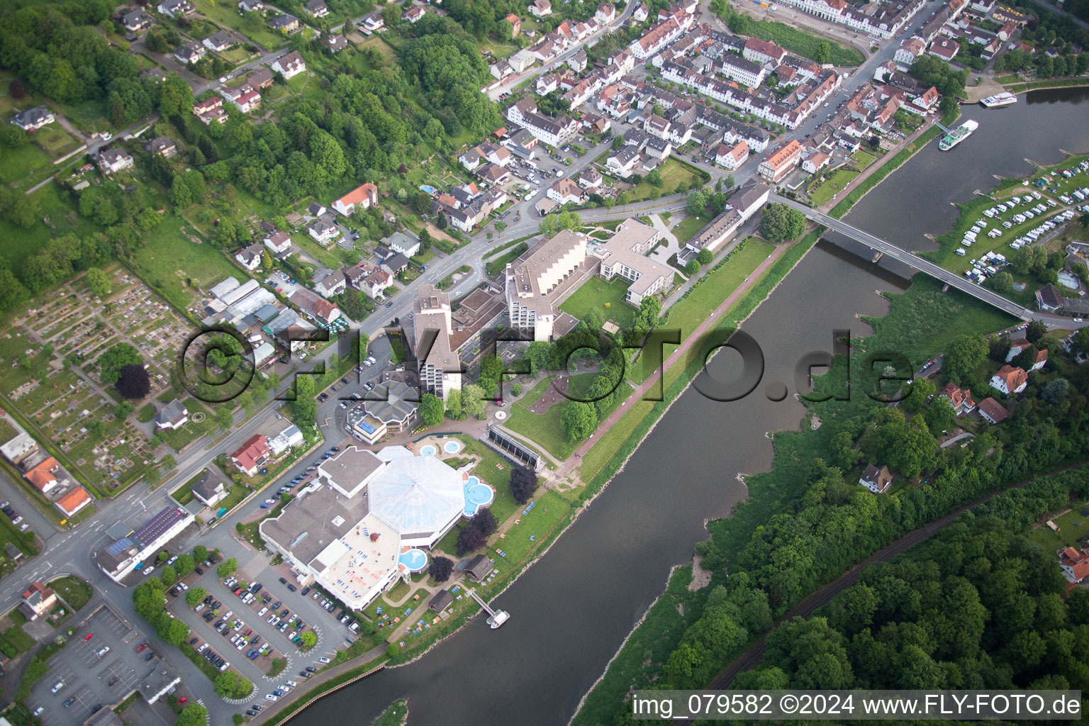 Bad Karlshafen in the state Hesse, Germany out of the air