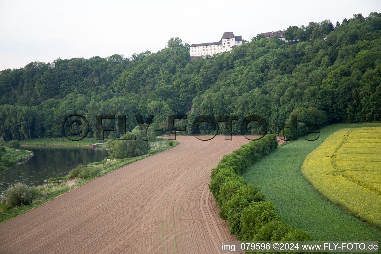 Fürstenberg in the state Lower Saxony, Germany from the plane