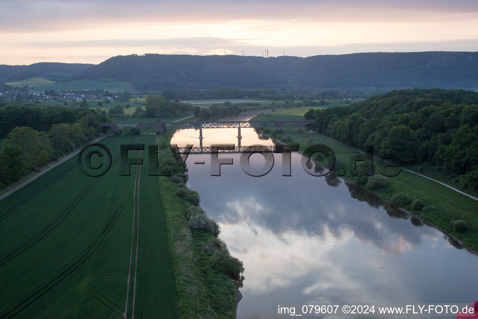 Drone recording of Fürstenberg in the state Lower Saxony, Germany