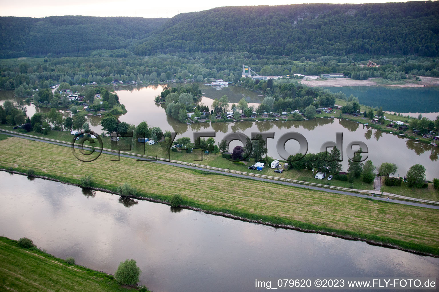 Aerial view of Godelheim in Höxter in the state North Rhine-Westphalia, Germany