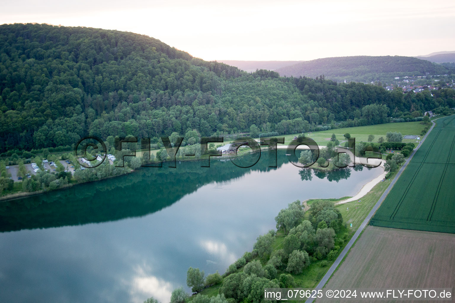 Godelheim in Höxter in the state North Rhine-Westphalia, Germany from above