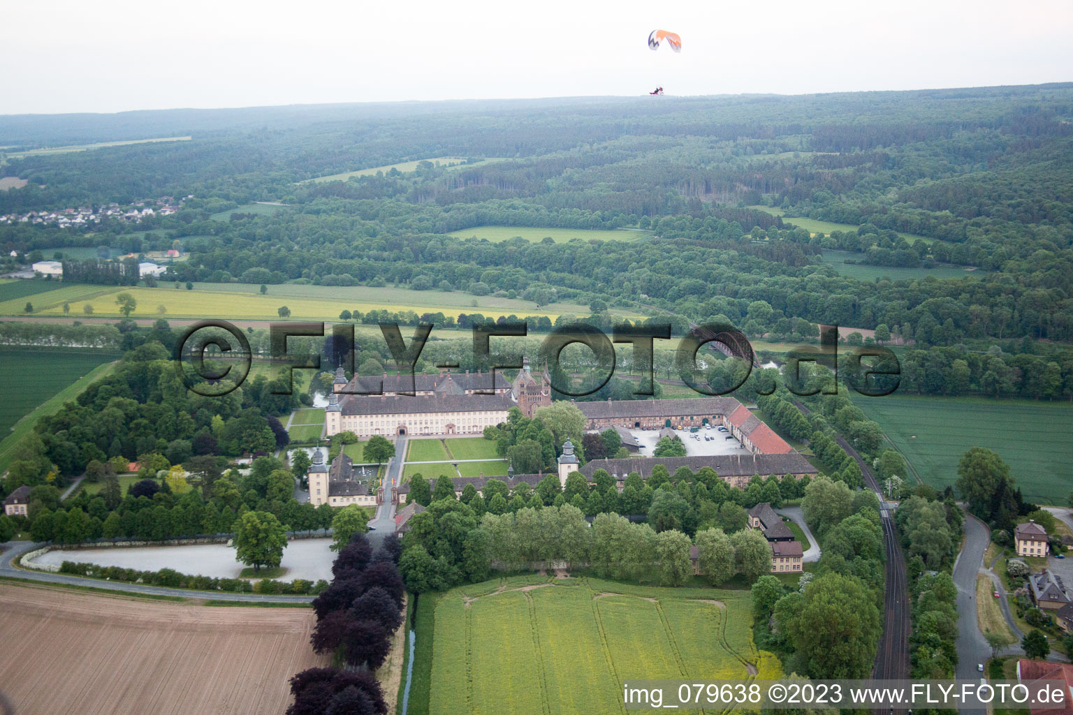 Corvey Castle in Höxter in the state North Rhine-Westphalia, Germany