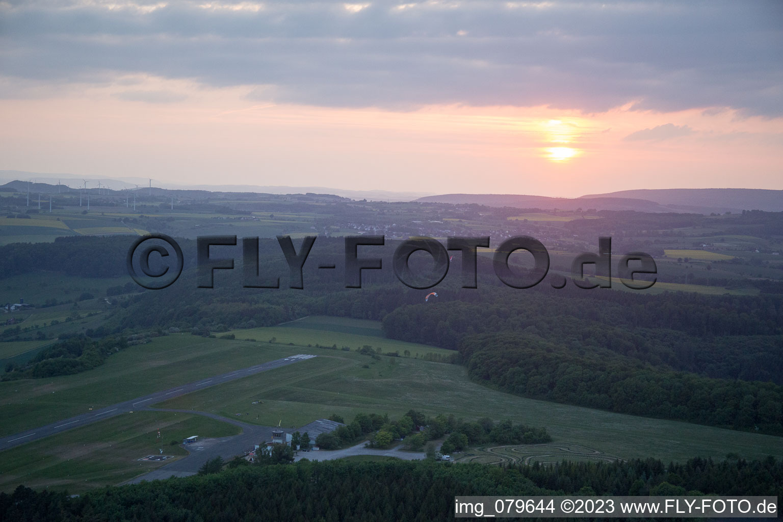 Aerial photograpy of Holzminden (Rauschenberg Airfield) in Höxter in the state North Rhine-Westphalia, Germany