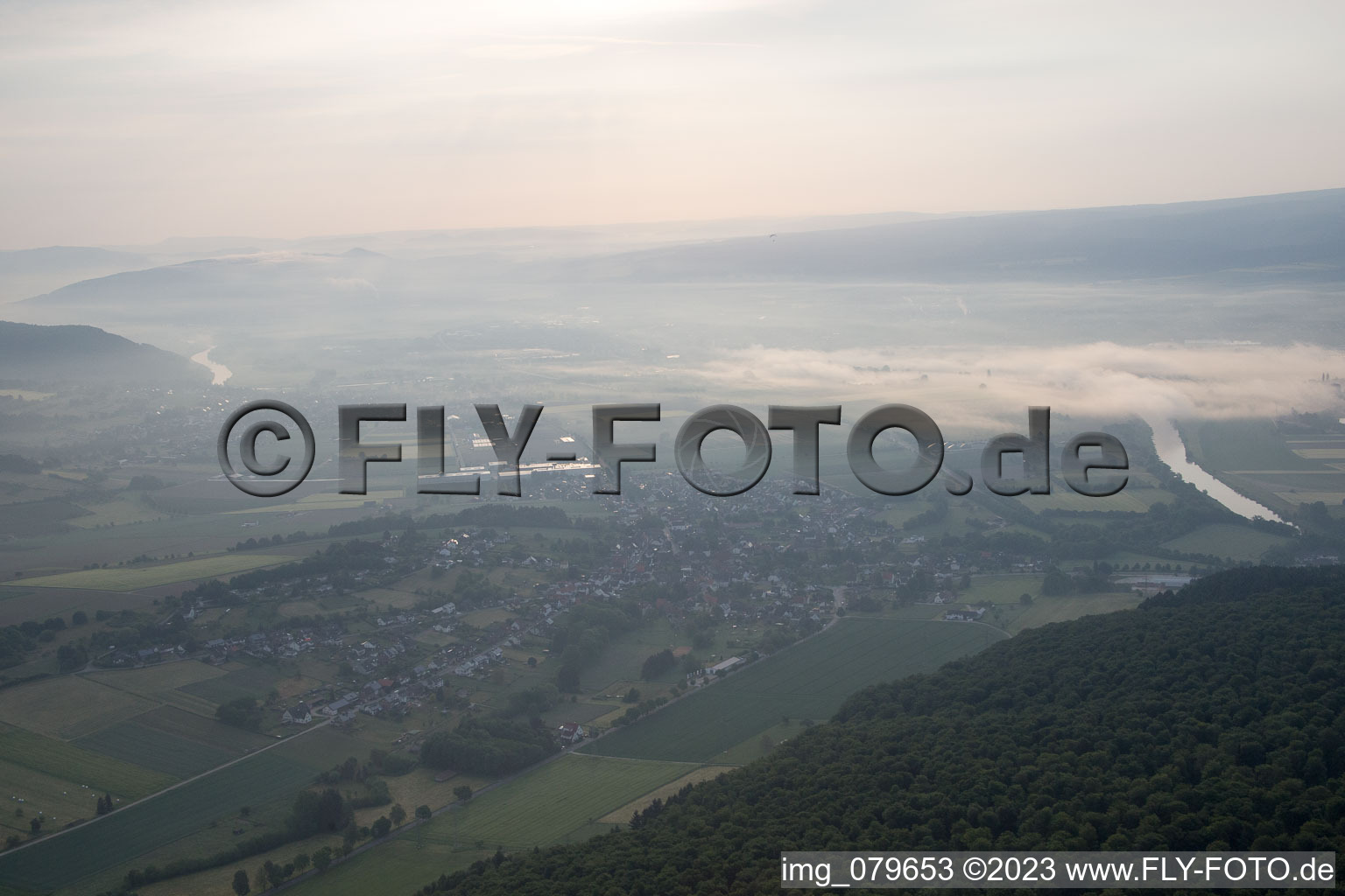 Aerial view of Thonenburg in the state North Rhine-Westphalia, Germany