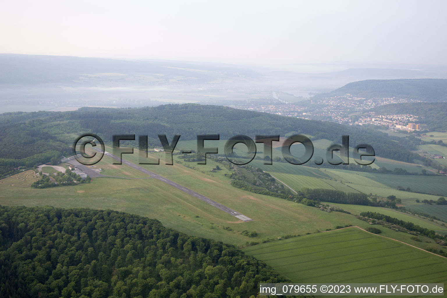 Airfield in Höxter in the state North Rhine-Westphalia, Germany