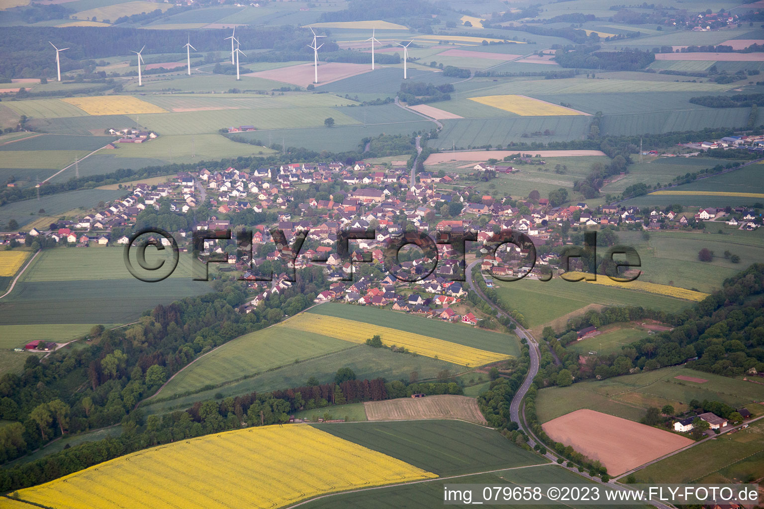 Aerial view of Bödexen in the state North Rhine-Westphalia, Germany