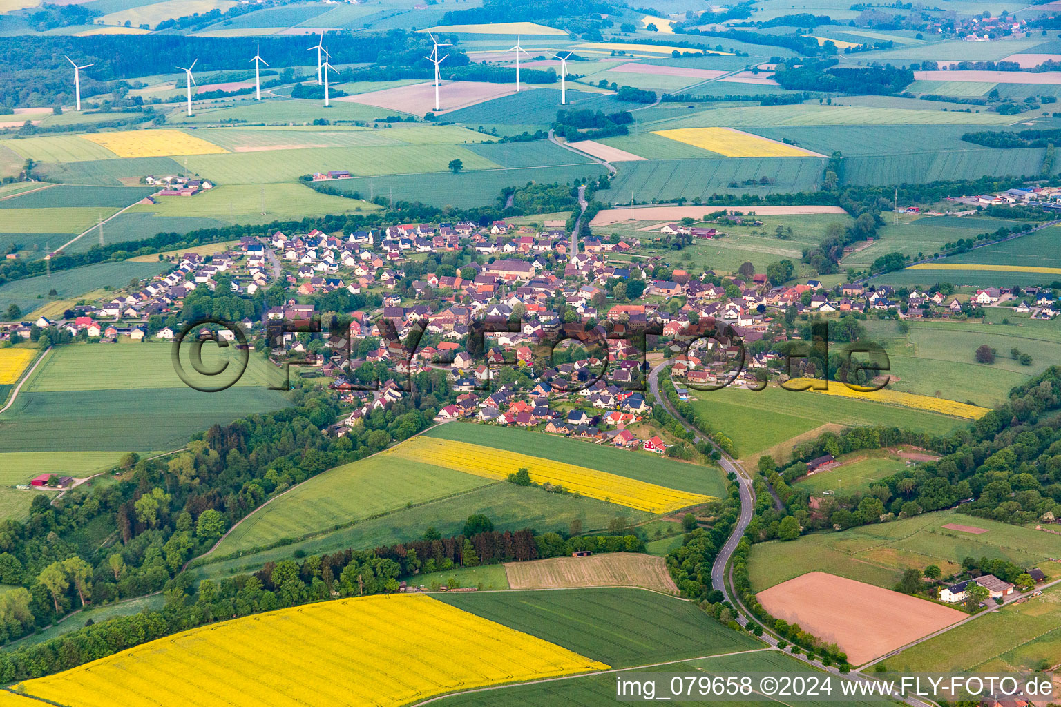 Aerial view of Bödexen in the state North Rhine-Westphalia, Germany