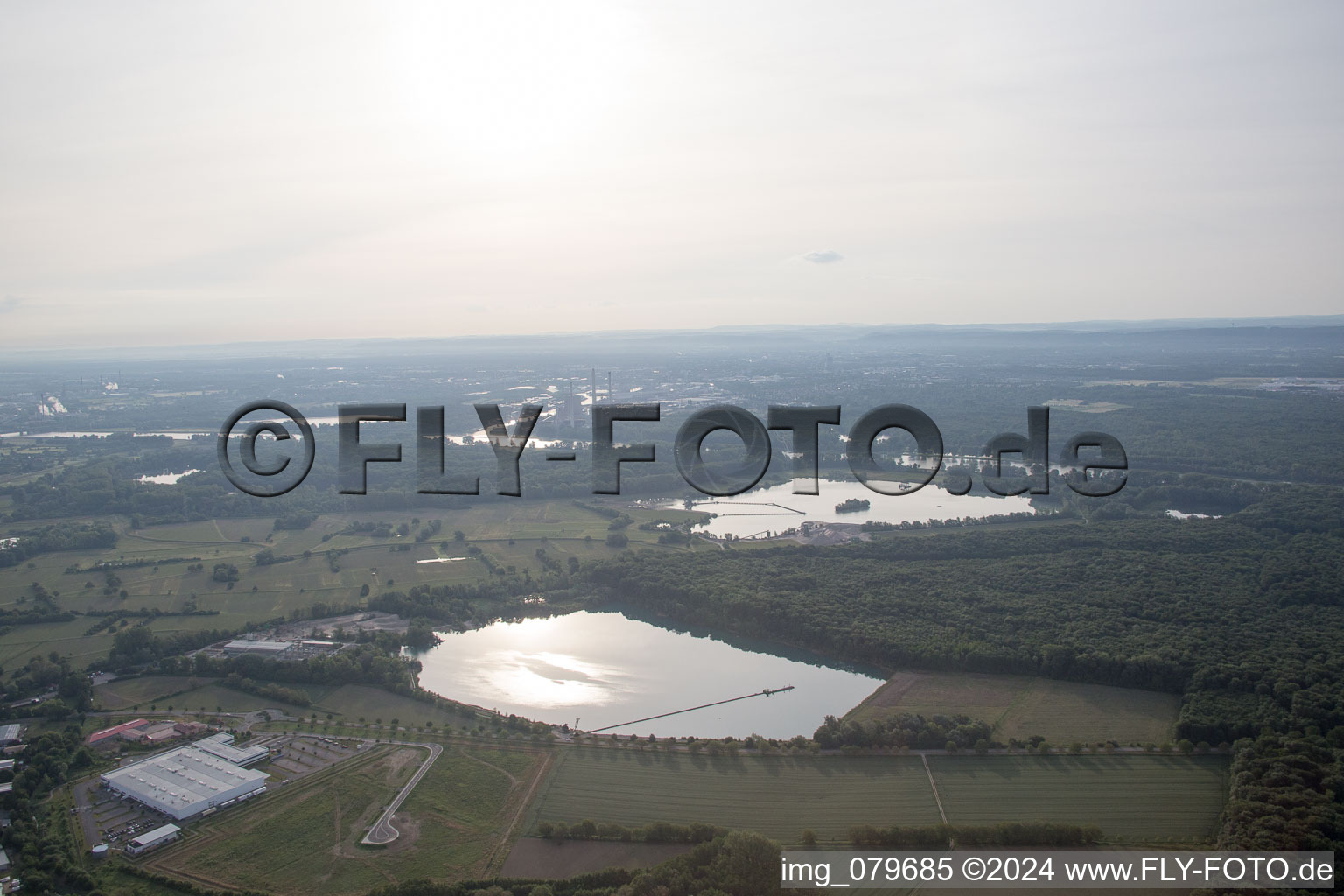 District Neuburg in Neuburg am Rhein in the state Rhineland-Palatinate, Germany seen from a drone