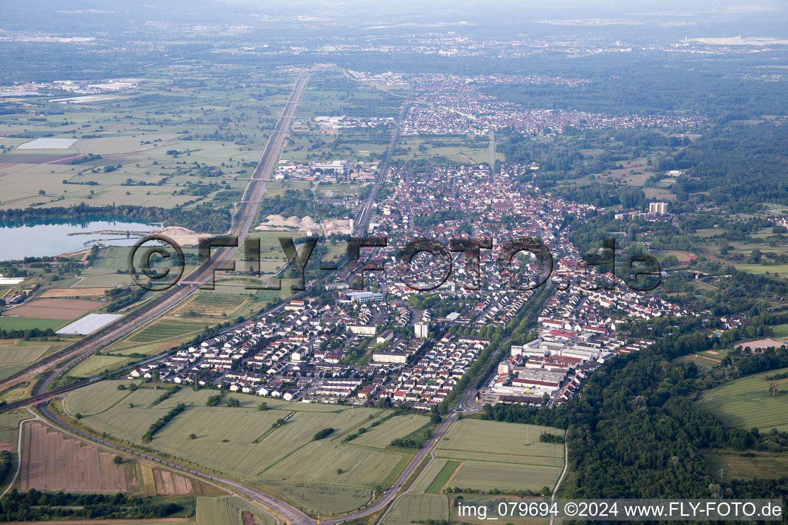 From the north in Durmersheim in the state Baden-Wuerttemberg, Germany