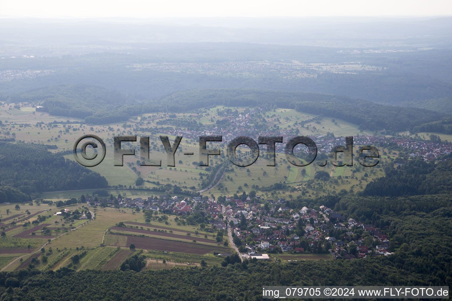 District Schöllbronn in Ettlingen in the state Baden-Wuerttemberg, Germany from above