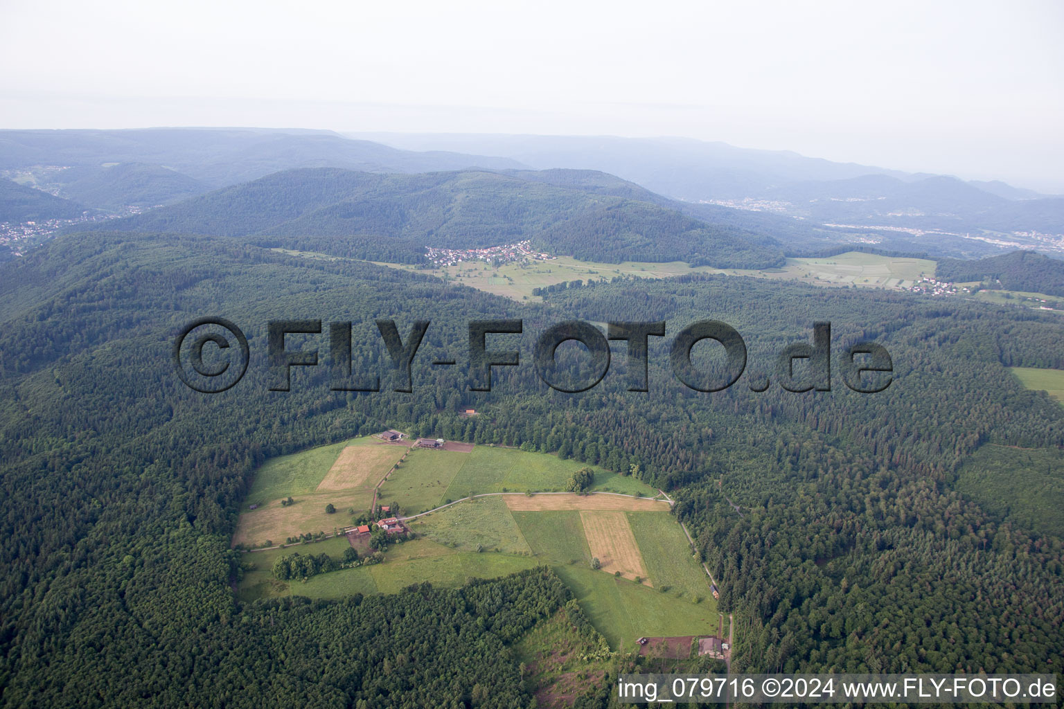 Aerial view of Bernbach in the state Baden-Wuerttemberg, Germany