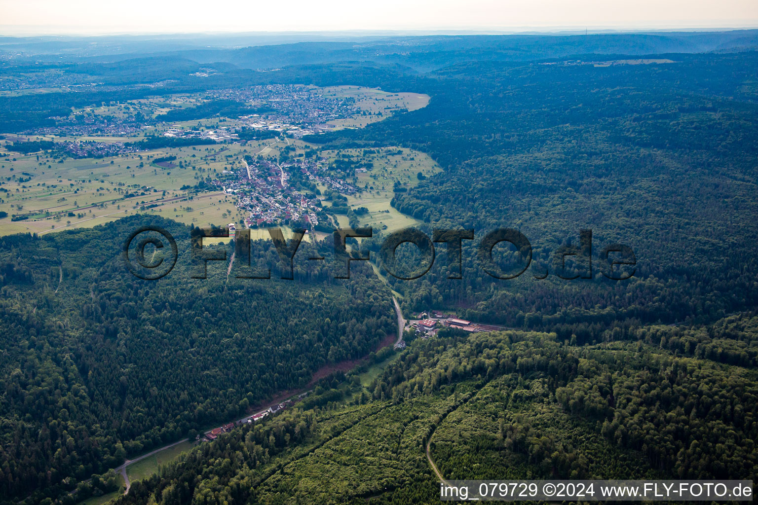 Aerial view of District Langenalb in Straubenhardt in the state Baden-Wuerttemberg, Germany