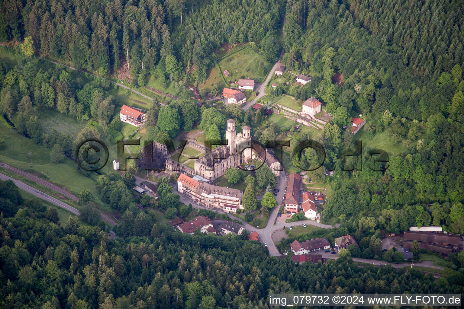 Complex of buildings of the monastery Klosterruine in the district Frauenalb in Marxzell in the state Baden-Wurttemberg, Germany