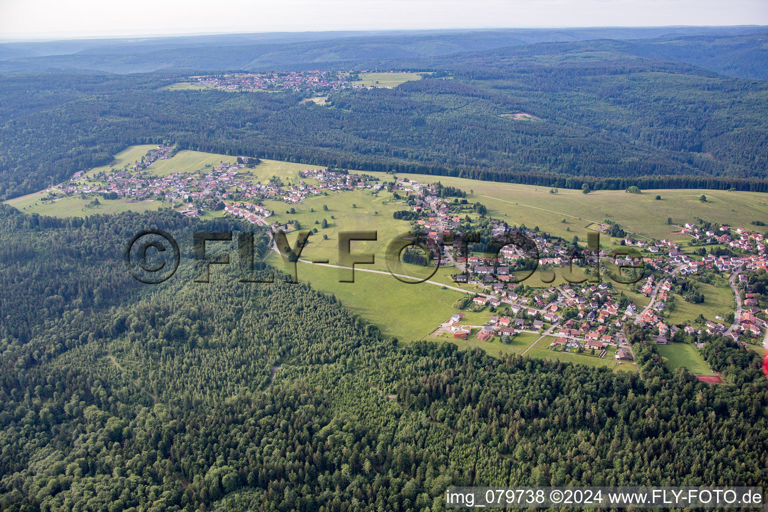 Aerial view of District Rotensol in Bad Herrenalb in the state Baden-Wuerttemberg, Germany