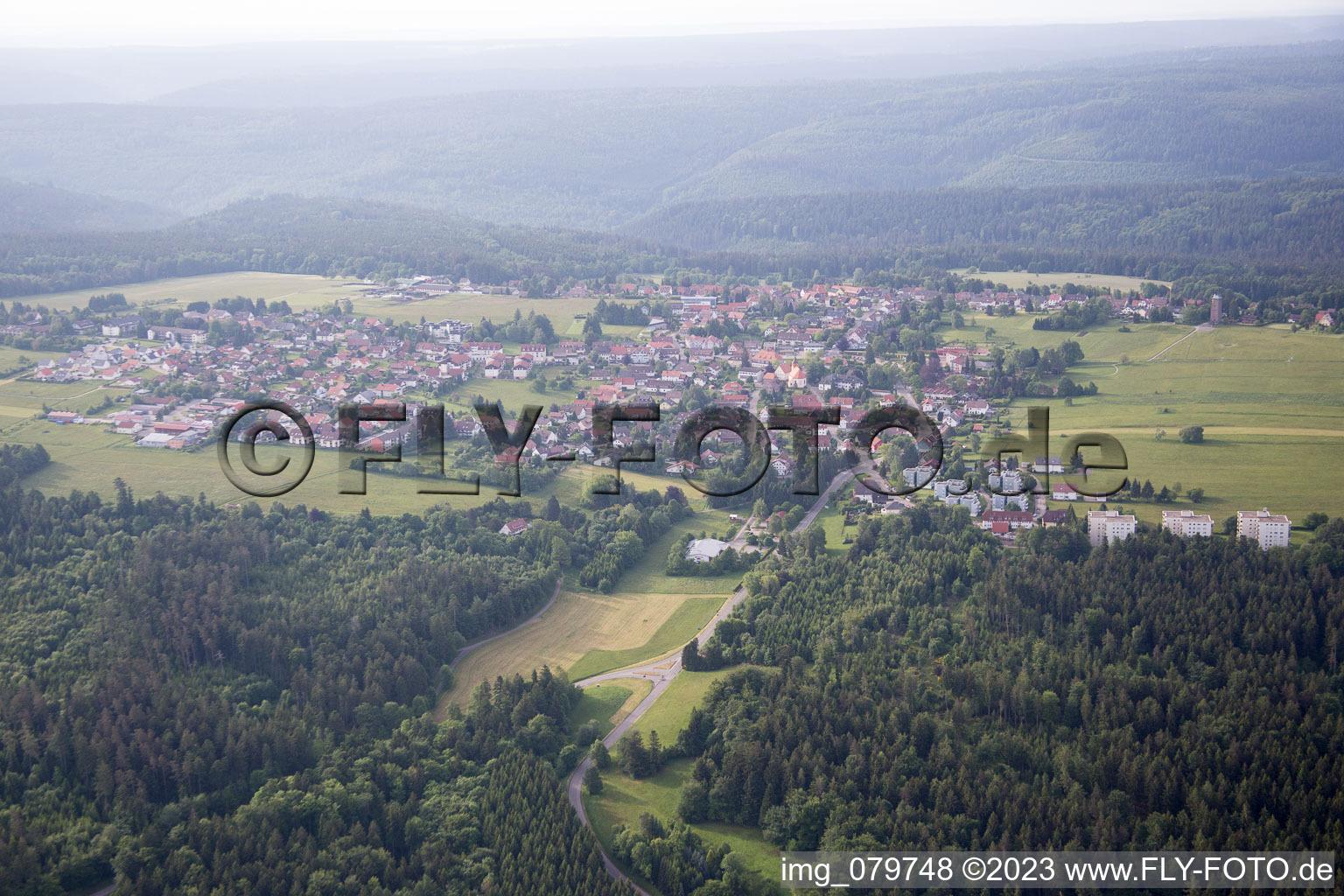 Aerial view of Dobel in the state Baden-Wuerttemberg, Germany