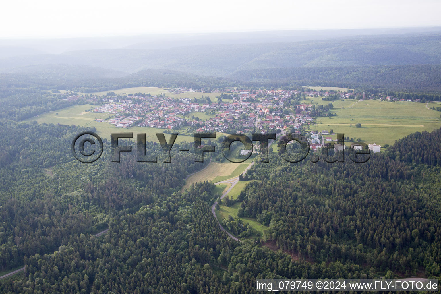 Aerial photograpy of Dobel in the state Baden-Wuerttemberg, Germany