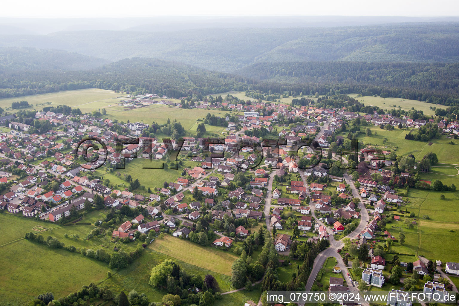 Oblique view of Dobel in the state Baden-Wuerttemberg, Germany