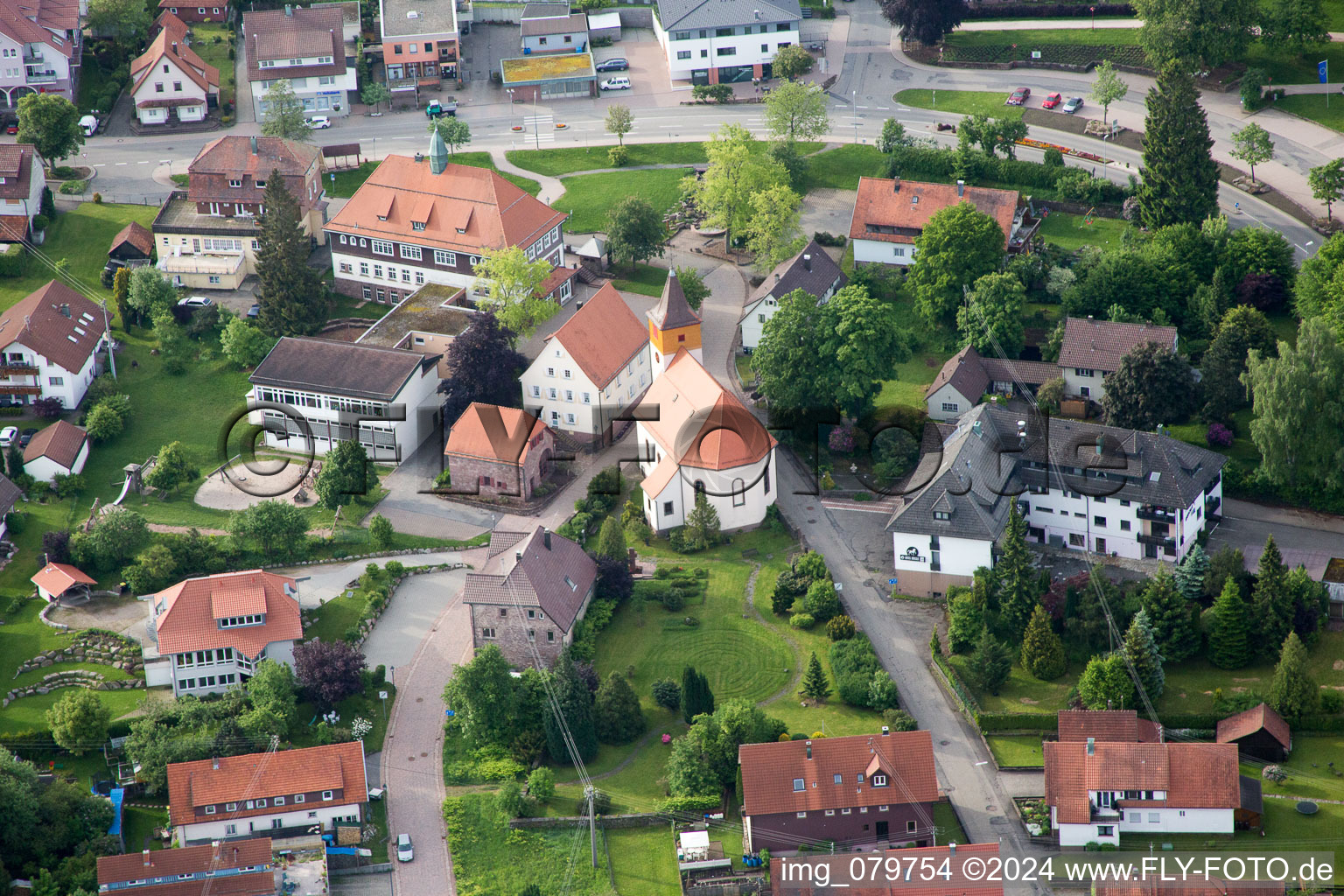 Village view in Dobel in the state Baden-Wuerttemberg, Germany