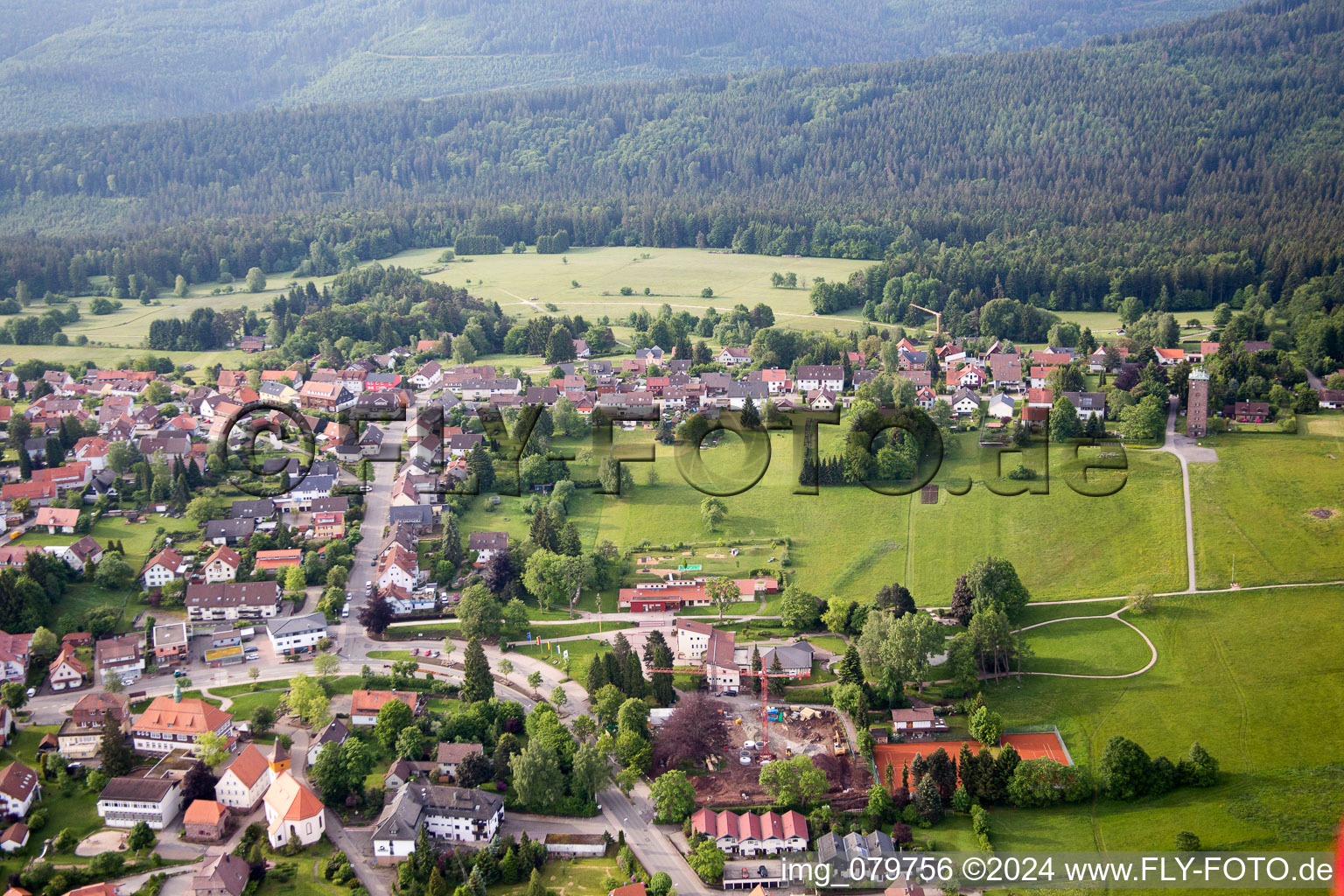 Dobel in the state Baden-Wuerttemberg, Germany seen from above