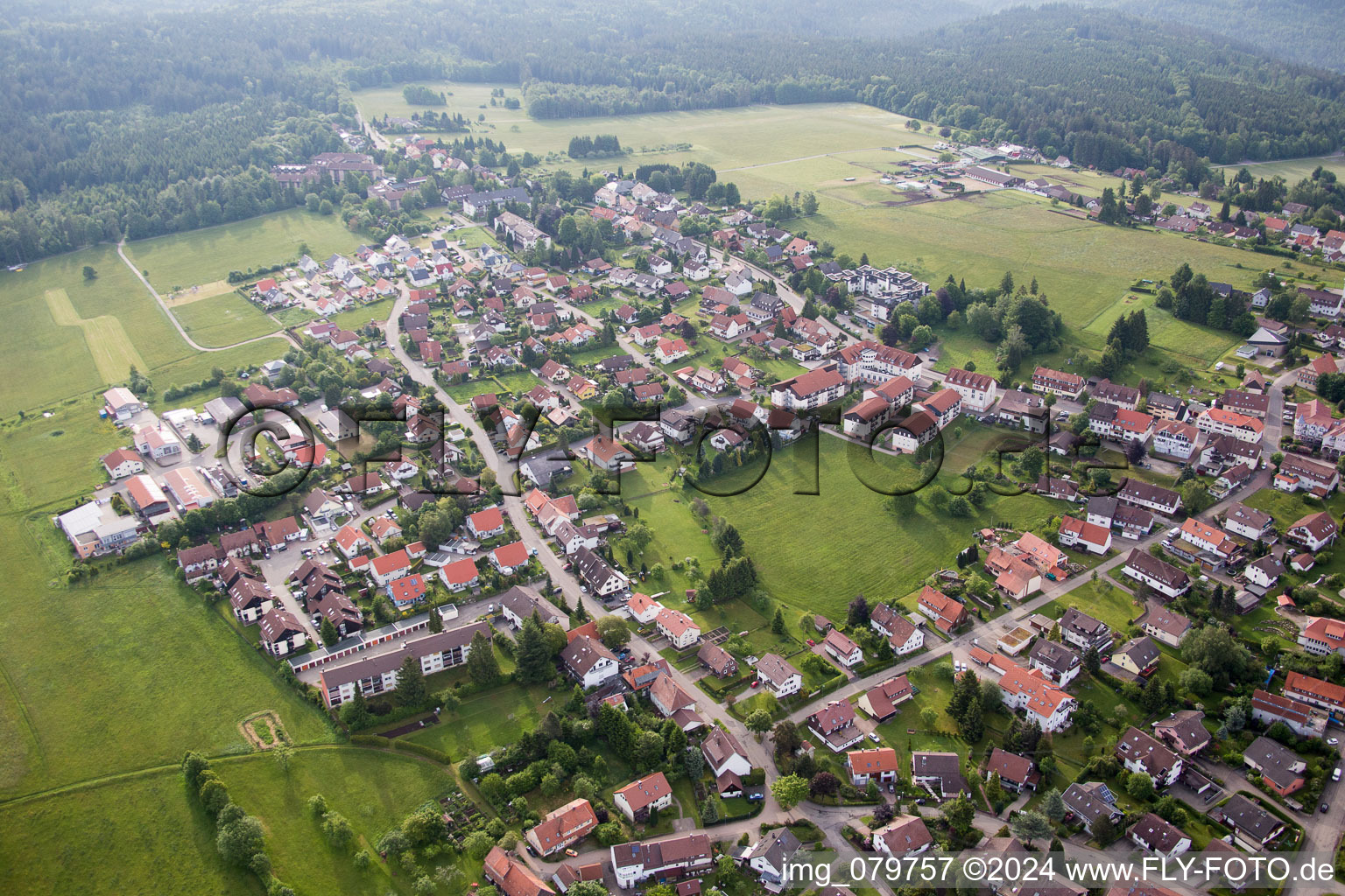 Dobel in the state Baden-Wuerttemberg, Germany from the plane