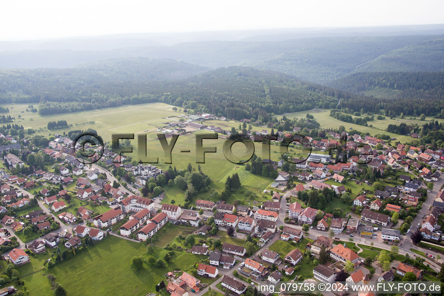 Bird's eye view of Dobel in the state Baden-Wuerttemberg, Germany