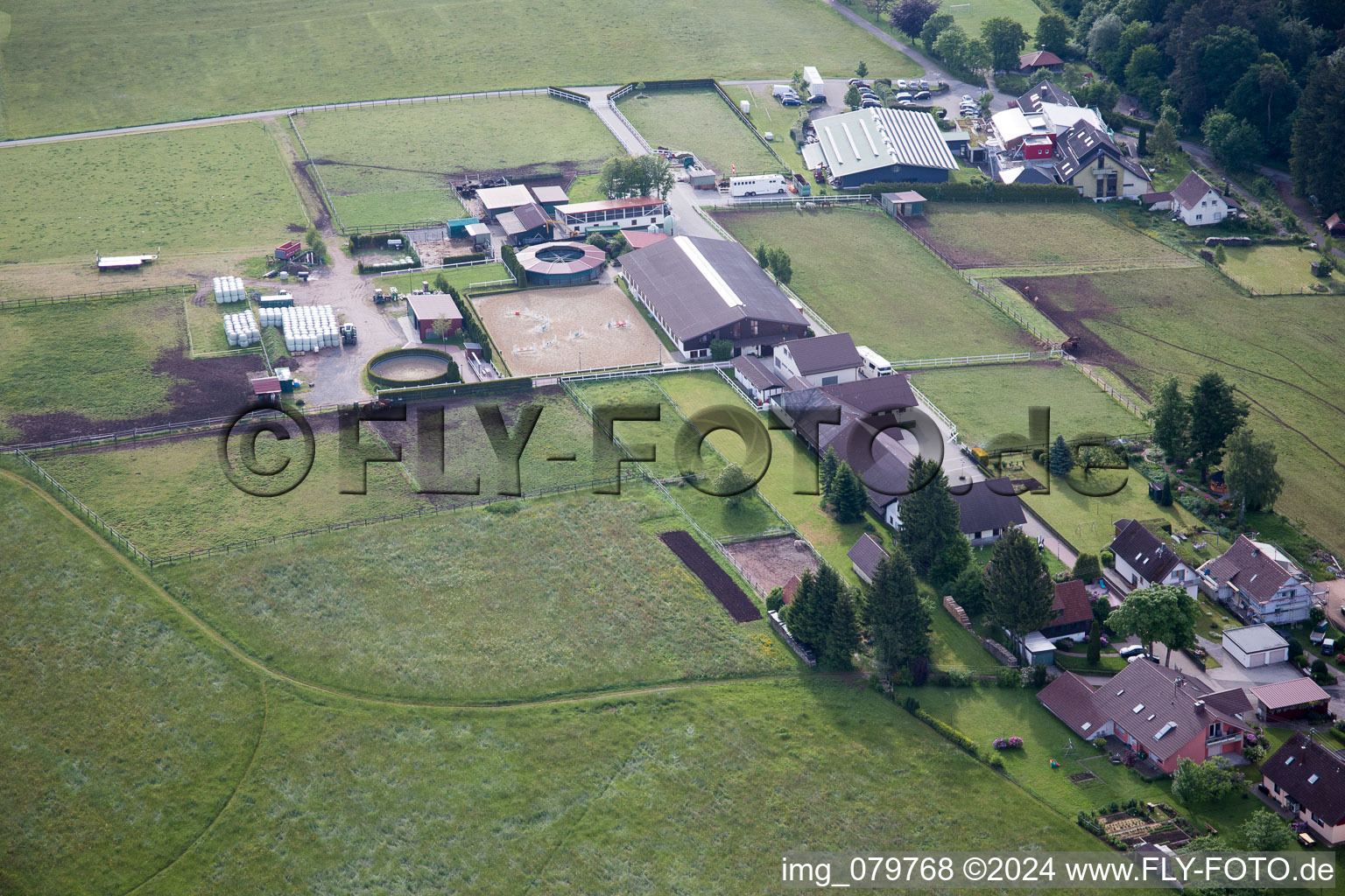 Aerial photograpy of Stud Dobel in Dobel in the state Baden-Wuerttemberg, Germany