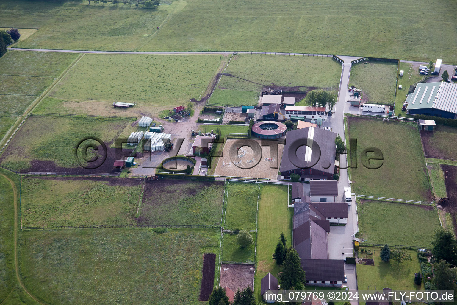 Oblique view of Stud Dobel in Dobel in the state Baden-Wuerttemberg, Germany