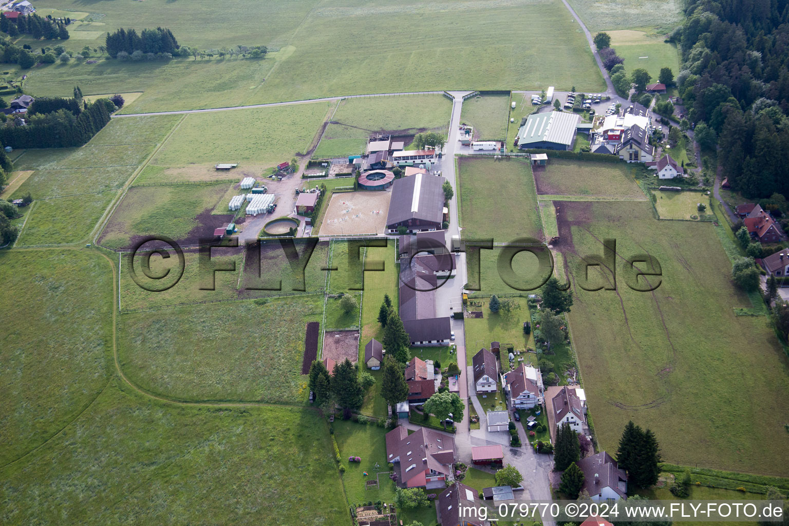 Stud Dobel in Dobel in the state Baden-Wuerttemberg, Germany from above