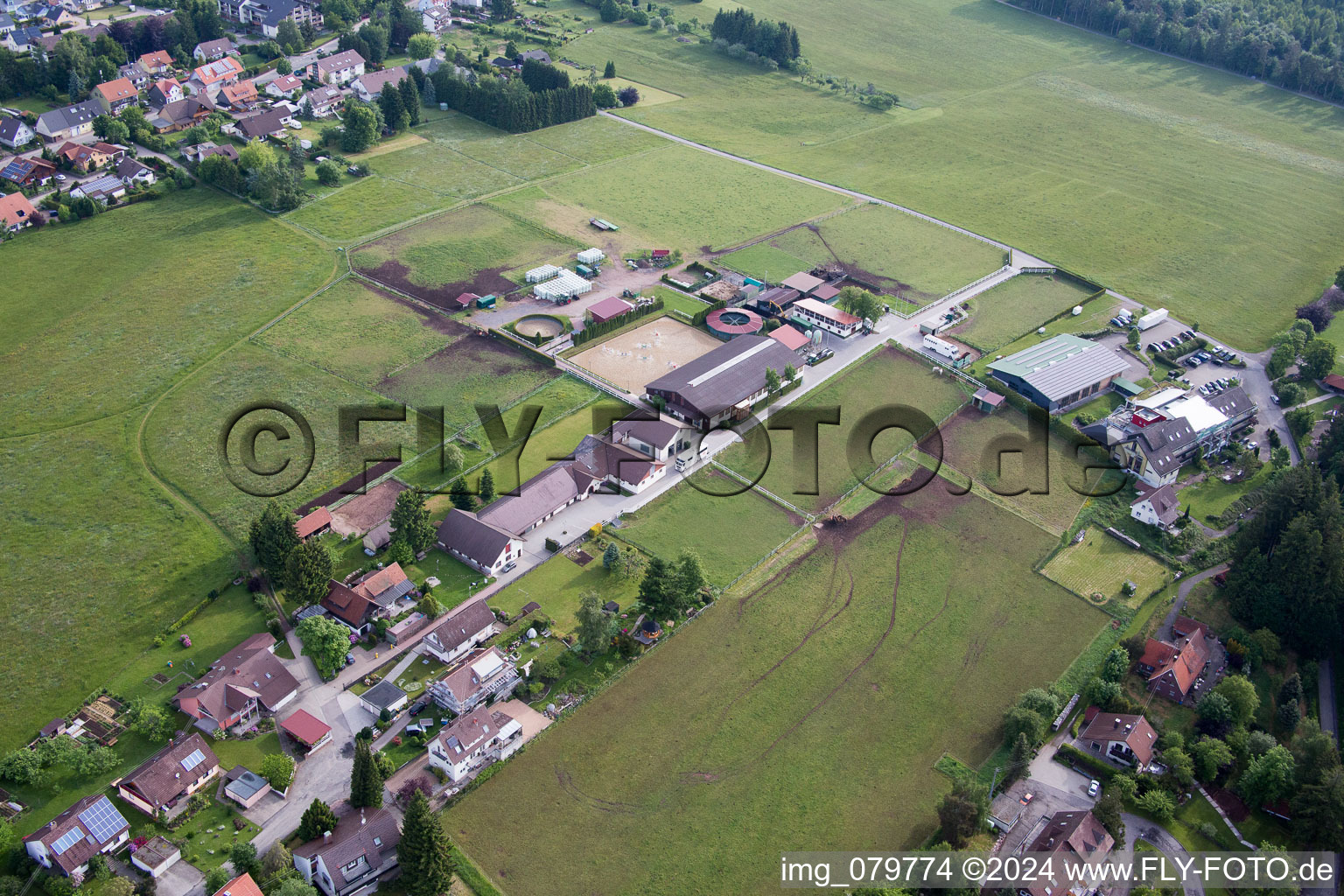 Stud Dobel in Dobel in the state Baden-Wuerttemberg, Germany from the plane