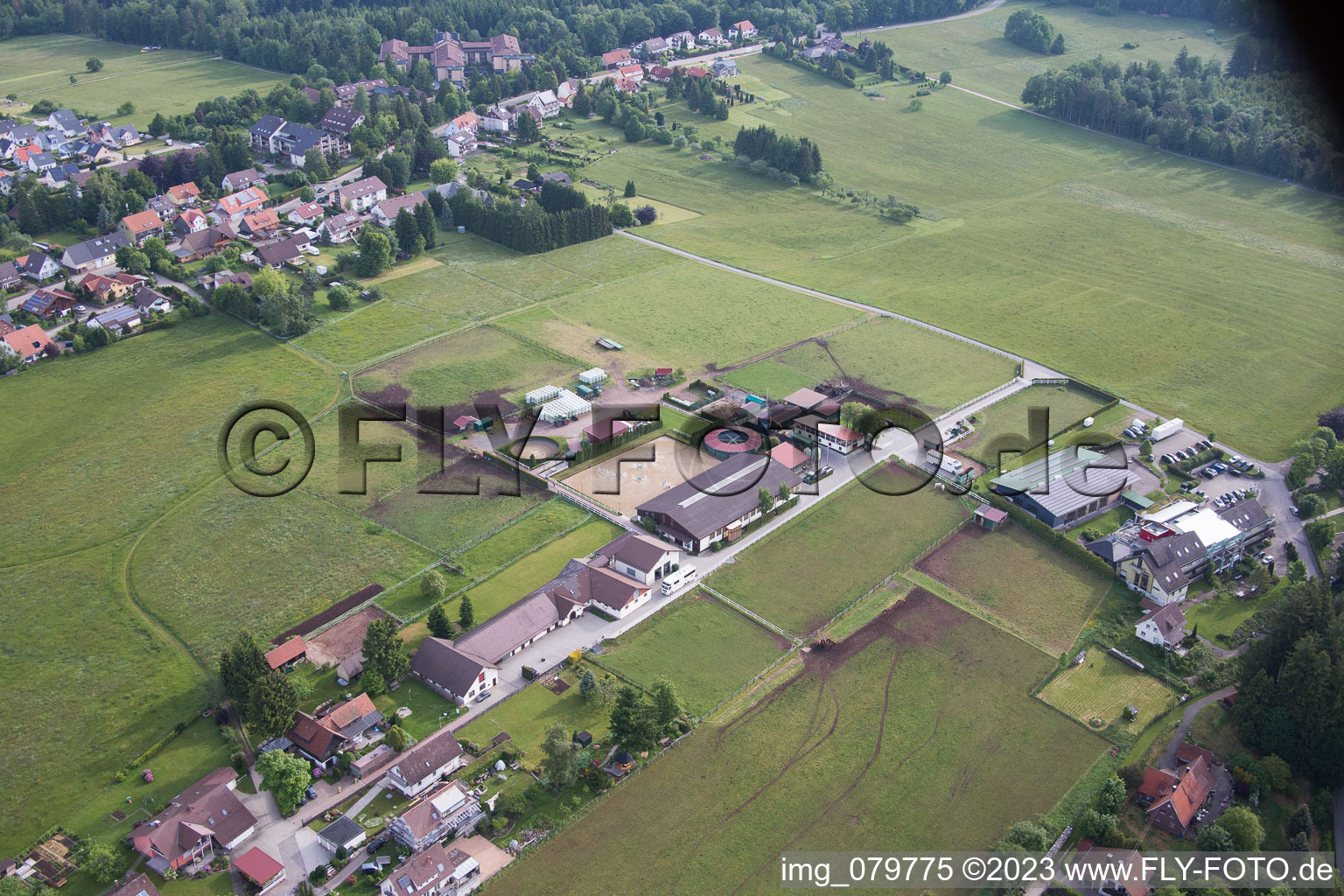 Aerial photograpy of Dobel in the state Baden-Wuerttemberg, Germany
