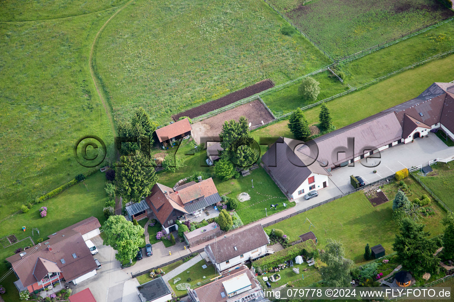 Oblique view of Dobel in the state Baden-Wuerttemberg, Germany