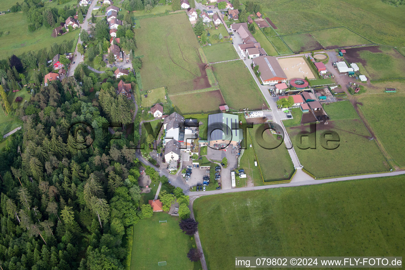 Aerial photograpy of Stud Dobel in Dobel in the state Baden-Wuerttemberg, Germany