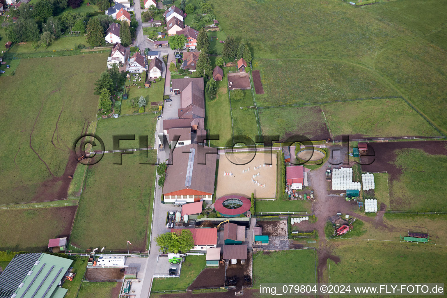 Stud Dobel in Dobel in the state Baden-Wuerttemberg, Germany from above